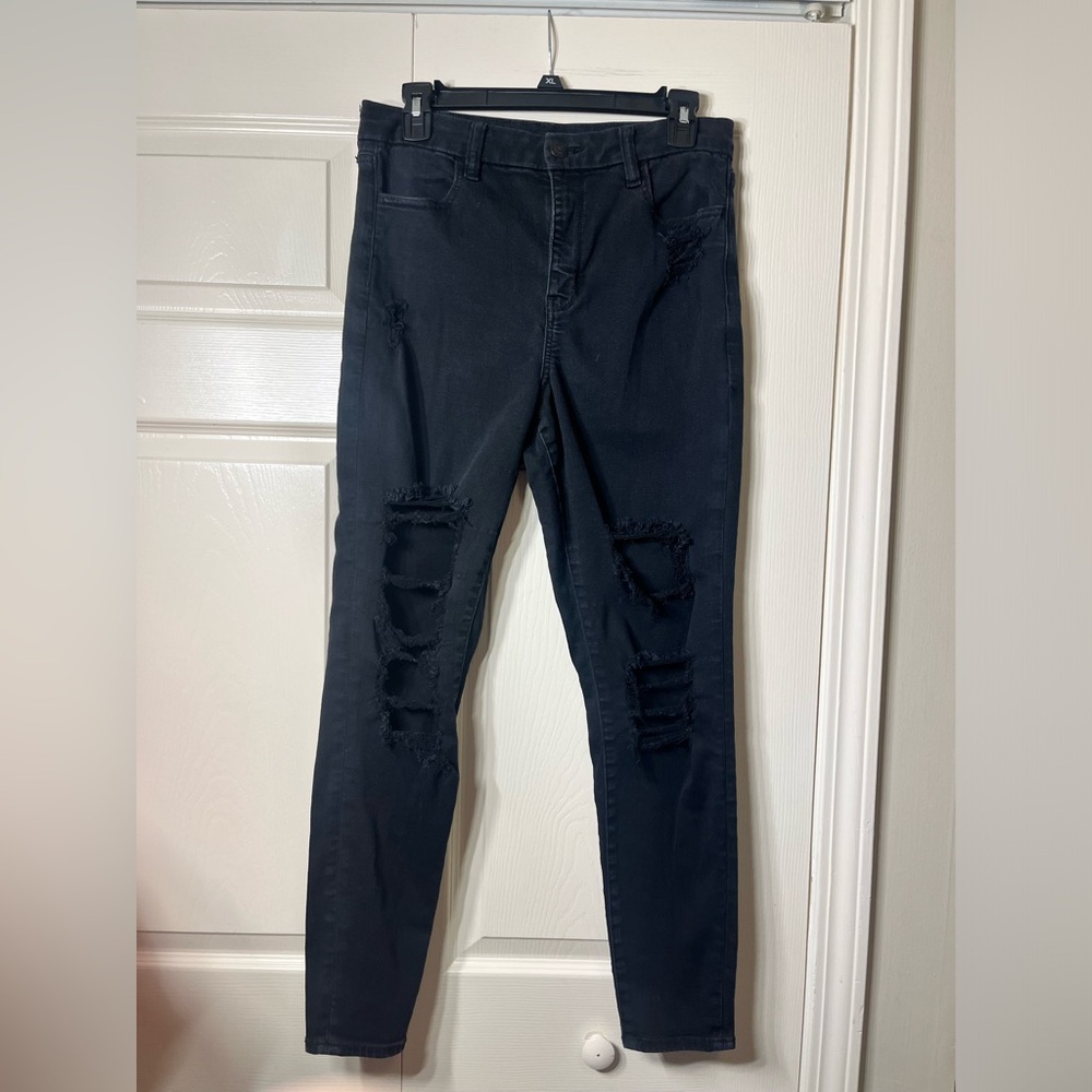 American Eagle‎ Outfitters Curvy Hi-Rise Jegging Distressed Strechy Jeans
